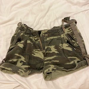 Camouflage denim shorts. Great quality
